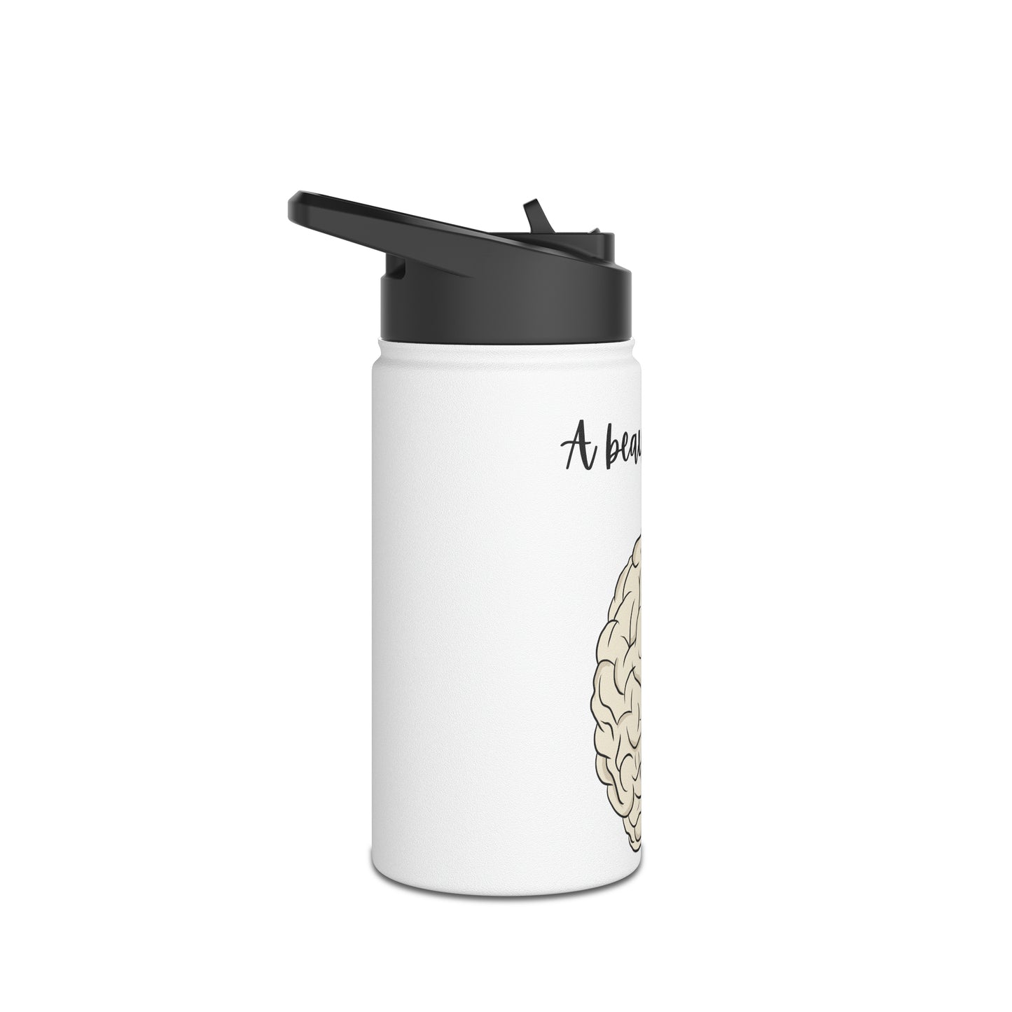 A beautiful Mind Stainless Steel Water Bottle, Standard Lid