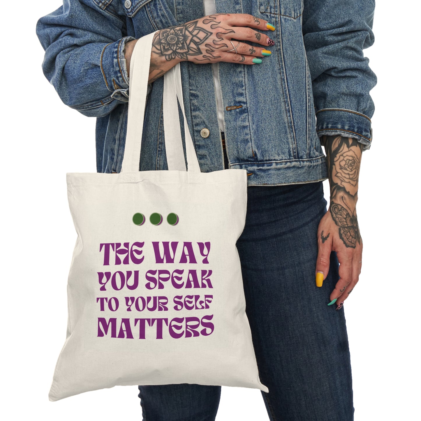 Self Talk Natural Tote Bag