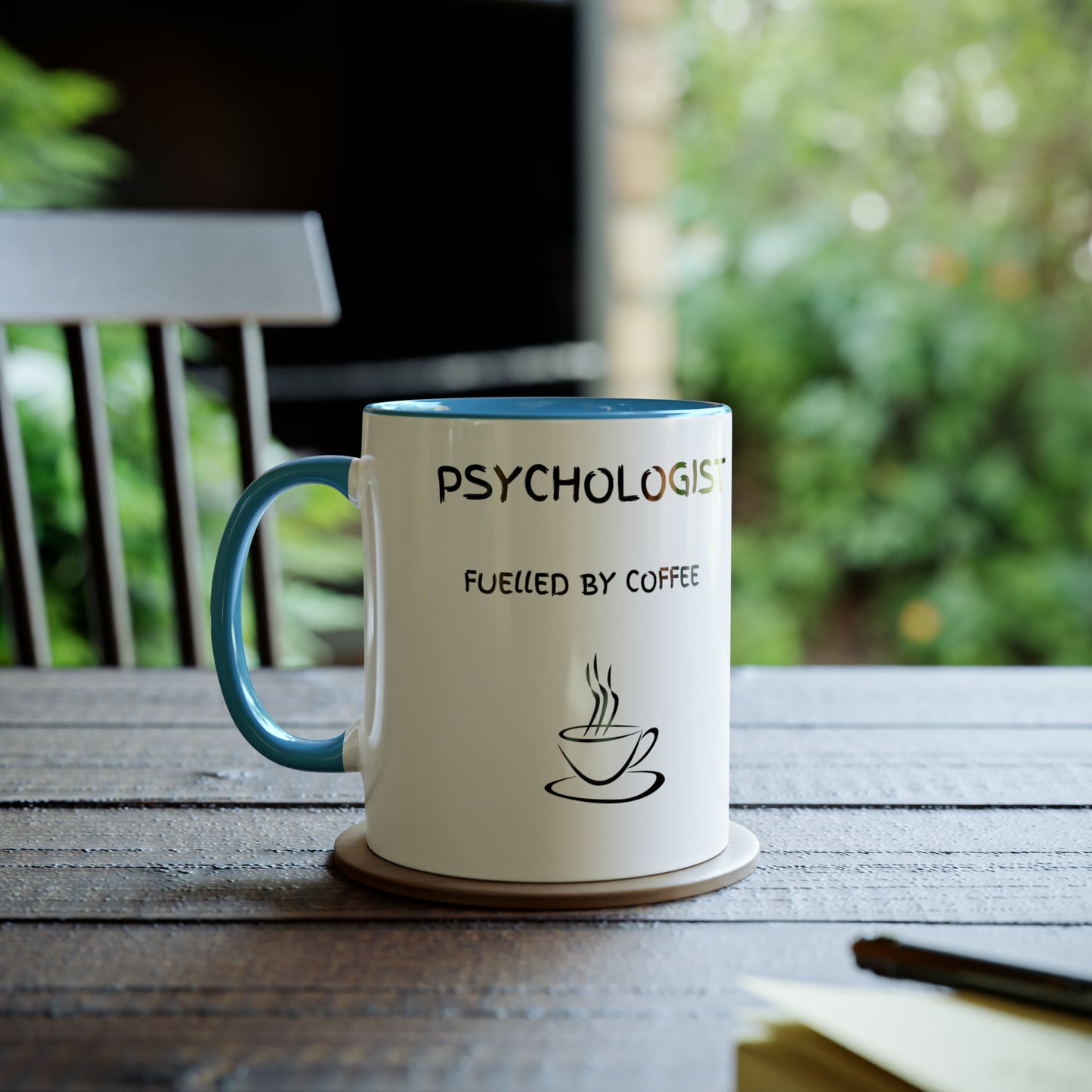 Psychologist Fuelled by Coffee Two-Tone Coffee Mug, 11oz