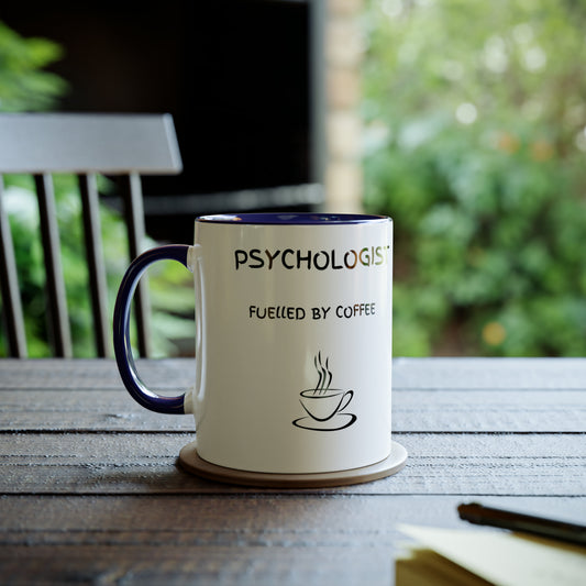 Psychologist Fuelled by Coffee Two-Tone Coffee Mug, 11oz