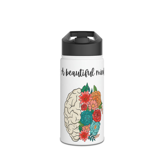 A beautiful Mind Stainless Steel Water Bottle, Standard Lid