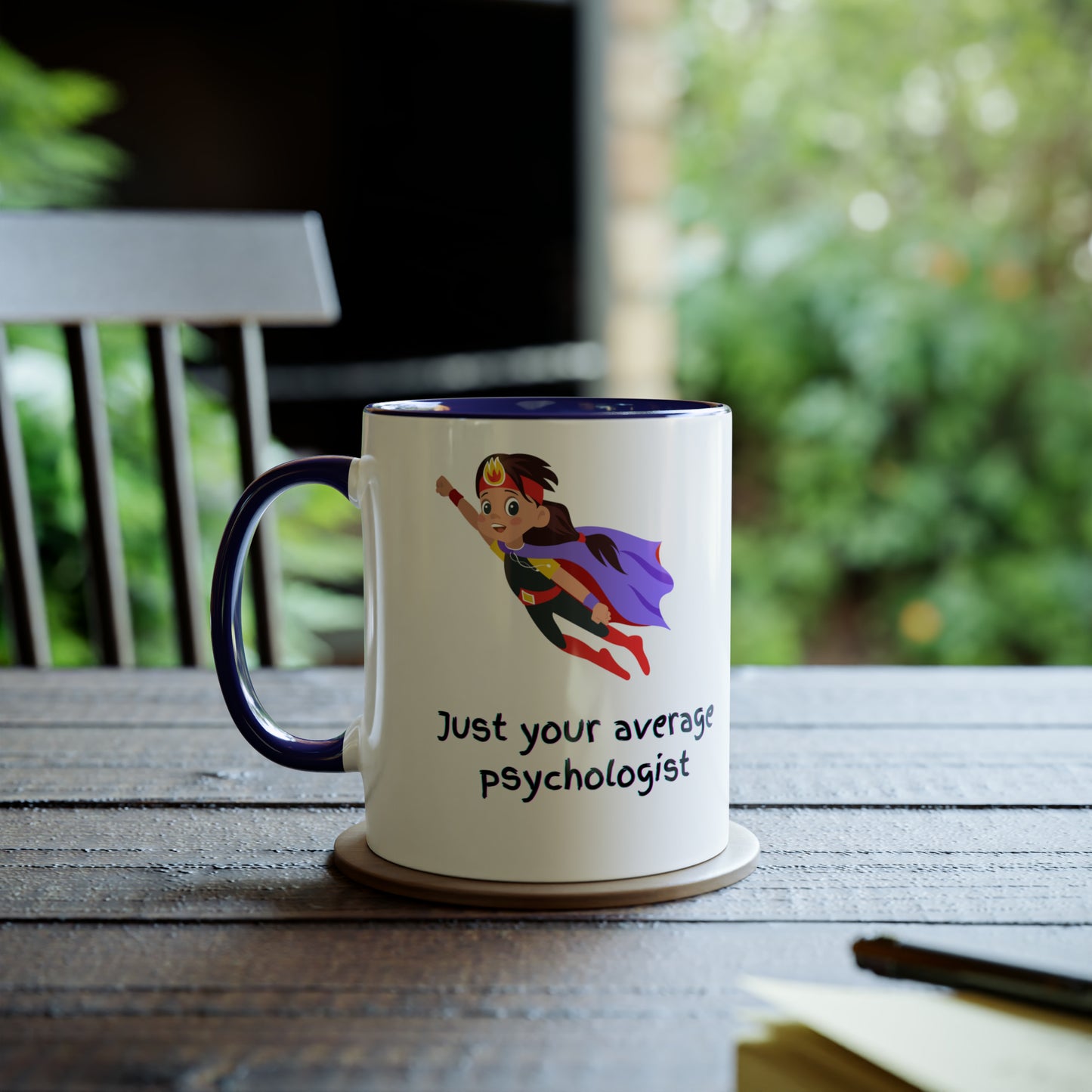 Superhero psychologist Two-Tone Coffee Mug, 11oz