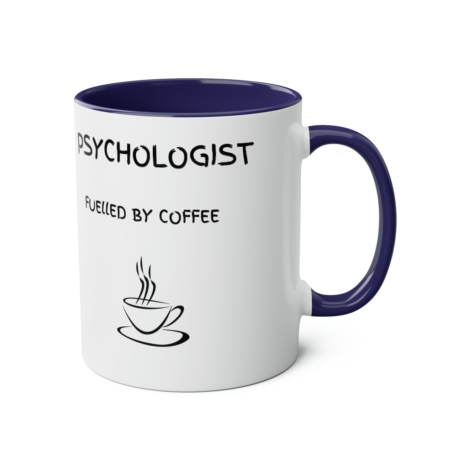 Psychologist Fuelled by Coffee Two-Tone Coffee Mug, 11oz